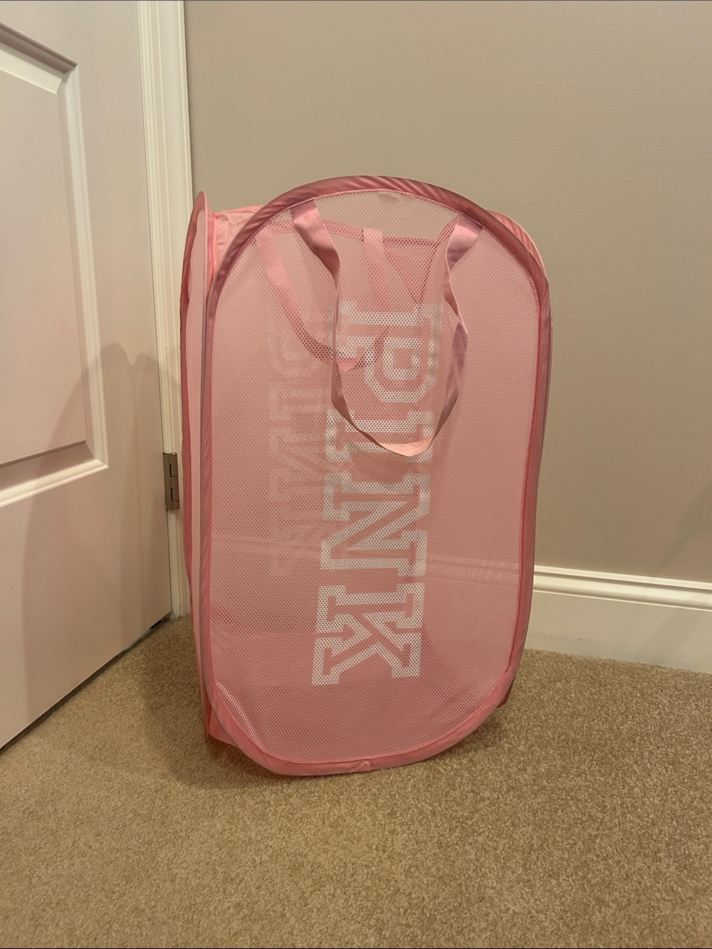 Victoria’s Secret pink light pink and white pop-up hamper